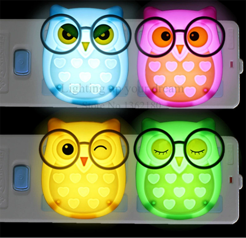 2019 Owl Led Night Light Auto Light Sensor Control LED Sensor Night Lights Child Baby Home Bedroom Pink Blue Green Yellow Light nursery night light