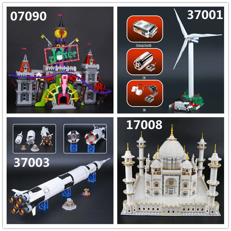 

IN STOCK LEPIN 07090 The Joker`s Manor The Vestas Windmill Turbine 3703 apollo saturn v 1708 taj mahal Building Block