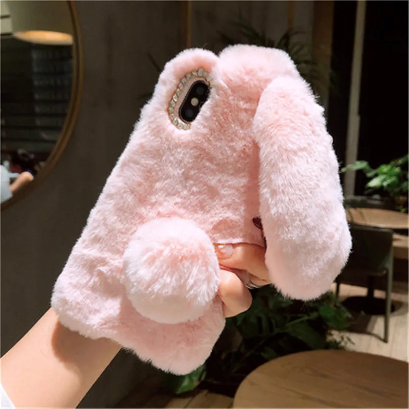 

Rabbit Warm Fur Case For Xiaomi Redmi Note 6 Pro 7 6A 5 Plus S2 Y2 Max 3 Mix 2 Pocophone F1 Mi A2 Lite A1 8 SE 5X 6X Back Cover
