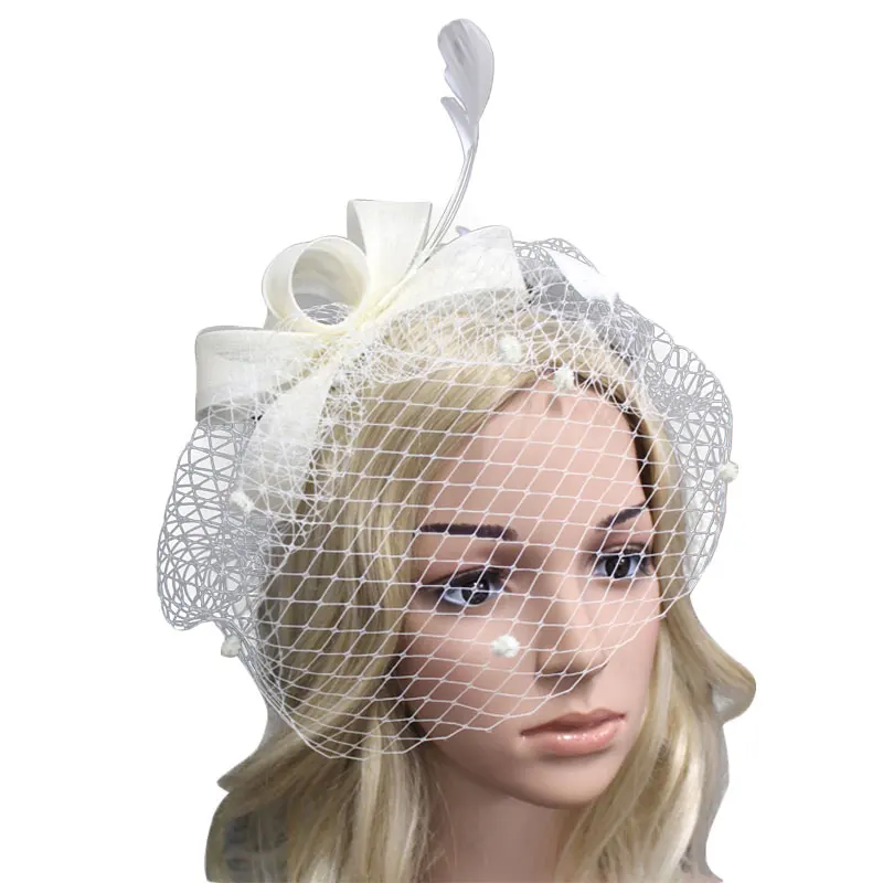 

Bride Veil Hat Fascinators Clip Feather Ladies Day Races Wedding Party Bridal Mesh Tiara bride hair accessories hair jewelry