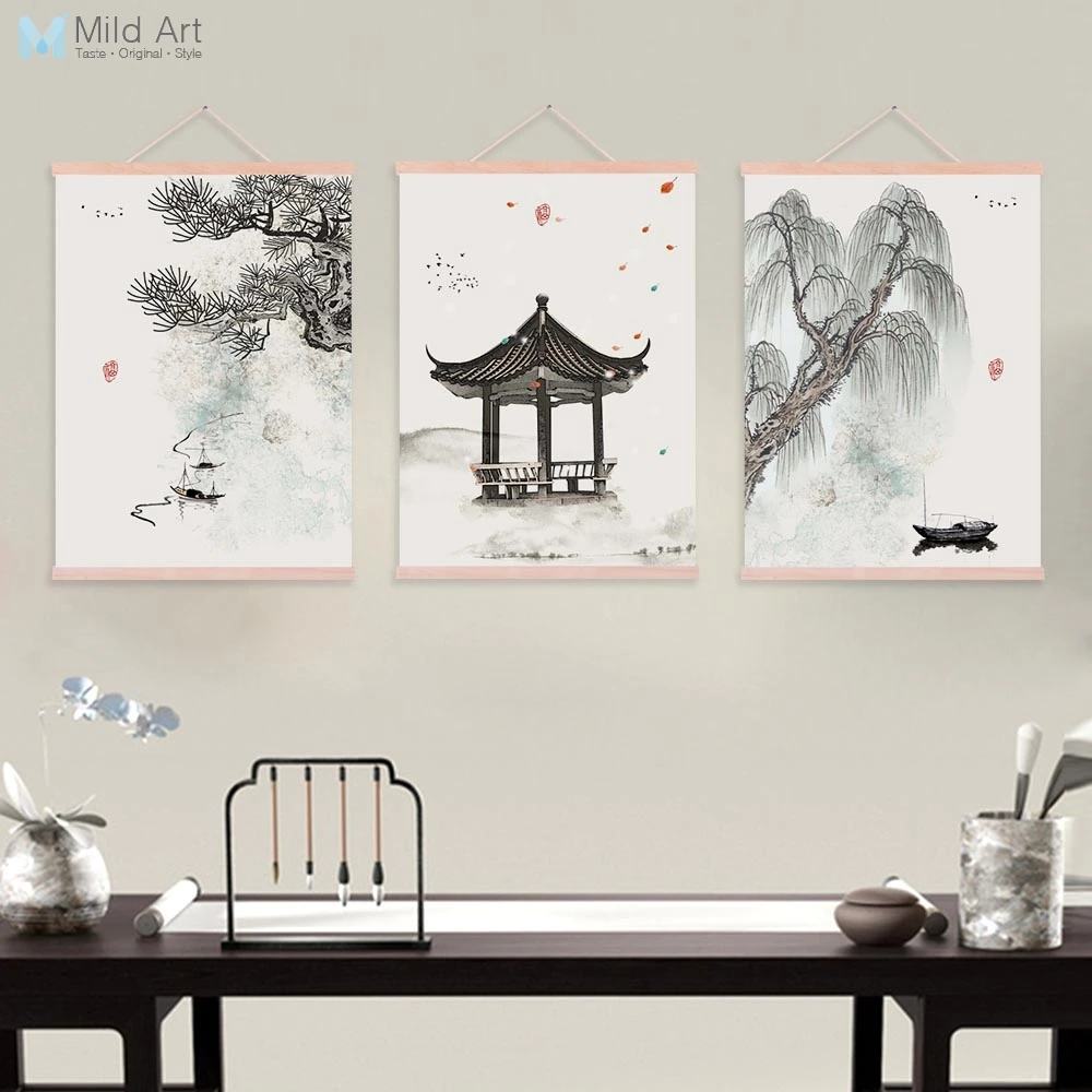 Us 8 2 48 Off Watercolor Chinese Ink Calligraphy Landscape Wooden Framed Posters Oriental Wall Art Pictures Home Decor Canvas Paintings Scroll In Us 8 2 48 Off Watercolor Chinese Ink Calligraphy Landscape Wooden Framed Posters Oriental Wall Art Pictures Home Decor Canvas Paintings Scroll In
