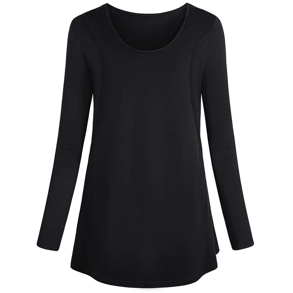 

LONSANT Maternity Blouse Women Long Sleeve Maternity Layered Nursing Tops Women For Breastfeeding Blouse winter T-shirt