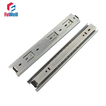 

2pcs 10inch Length Drawer Slides Rail 40mm Width Cold-Rolled Steel Fold Telescopic Ball Bearing Cabinet Drawer Sliding Runner