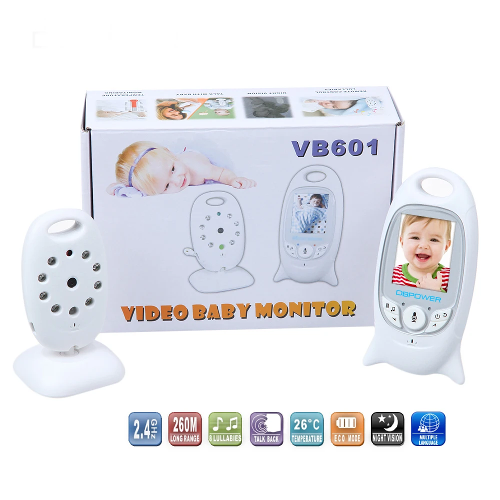 Podofo VB601 2,4G Младенческая беспроводная видео-радионяня няня Аудио ИК Ночное Видение Музыка сон няня камера безопасности двусторонняя