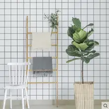 Толстые самоклеющиеся обои водонепроницаемые ПВХ черно-белые решетки спальни наклейки на стену мебель обновления наклейки