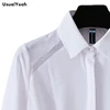 UsualYeah New 2018 Women Fashion Body Shirts Solid White Patchwork Lace Long sleeve Turn-down Collar Blouse blusas S-XXL SY0331 5