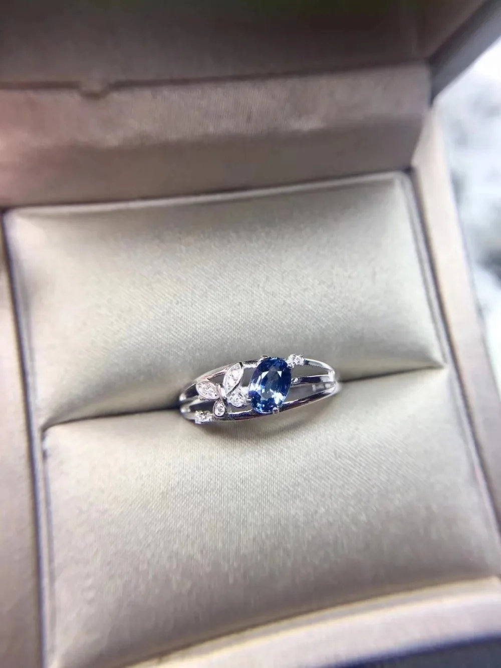 

Fashion Elegant Butterfly Natural blue sapphire gem Ring S925 Silver Natural gemstone Ring Women girl wedding gift Ring Jewelry