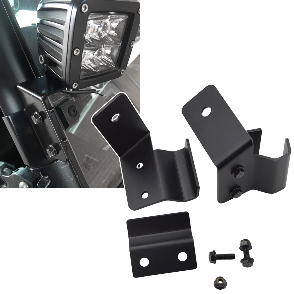 Front Pro fit Cage LED Light Pod Cube Mount Brackets Fit Polaris Ranger