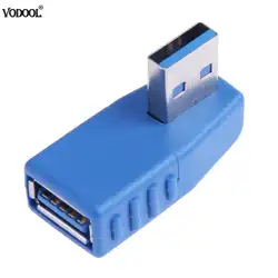 1 шт. синий USB3.0 разъем под прямым углом 90 градусов Расширение адаптер Тип-мужчина к штепсельная розетка адаптер конвертер Windows win 7/8