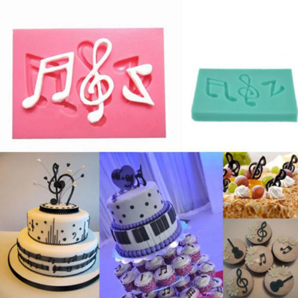 1pc Diy Music Notes Cake Border Silicone Molds Birthday Wedding