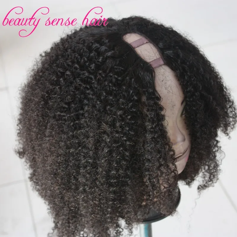 

2016 Autumn Best Sale U part wig Brazilian Virgin hair Afro kinky curly Bob Short Human hair U part wigs for african americans
