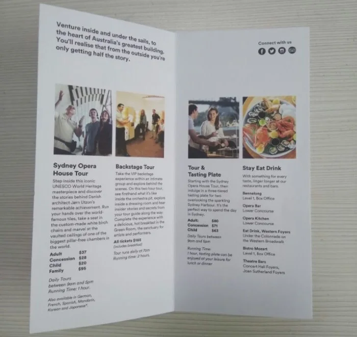 

two sheets paper folder leaflet printing full colour printing brochure