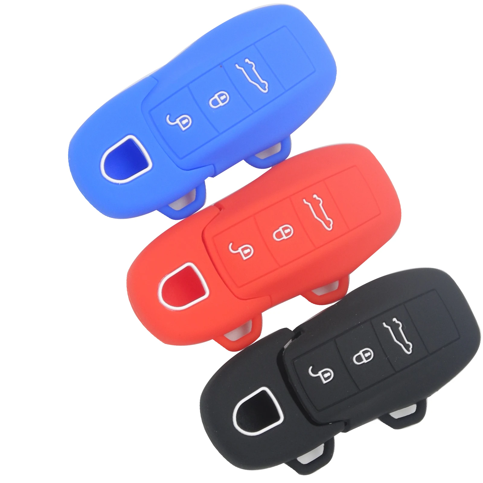 

3 Buttons Silicone Car Key Case Cover For Porsche Boxster Cayman Macan Panamera Cayenne 911 Car-Styling