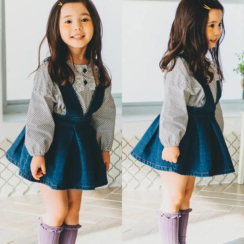 

1-5T Fashion Infant Kids Baby Girl Denim Tutu Dress Overalls Party Pageant vestido meisjes kleding kids dresses for girls