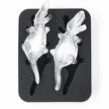 Горячий большой кубик льда лоток пудинг плесень 3D Крокодил силиконовый самодельный лед производитель BORUiT бытовые инструменты для мороженого