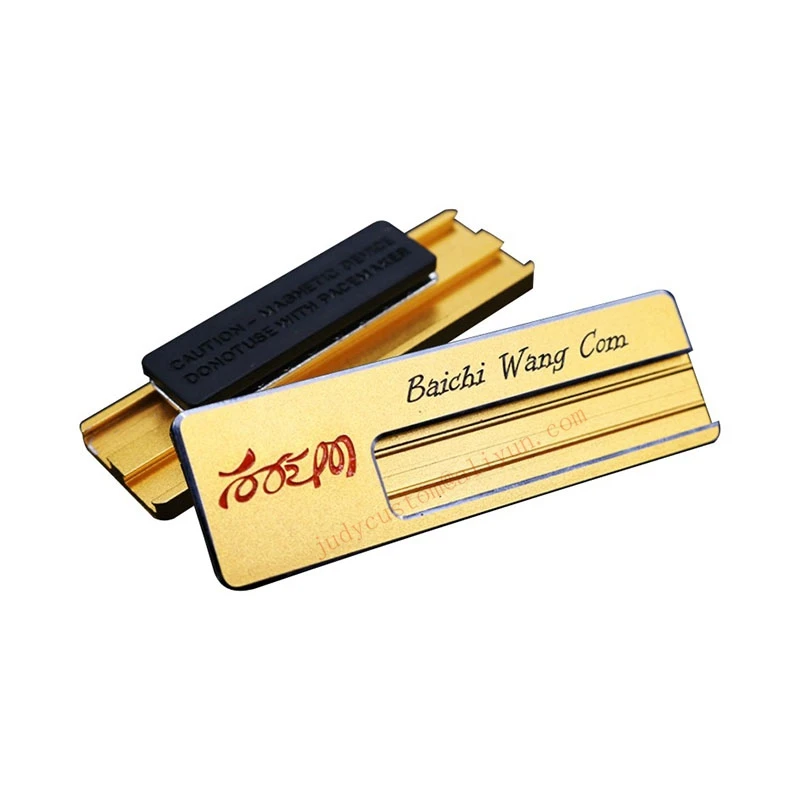 

40pcs custom magnet name badge engrave ID badge holder metal name tag, to Malaysia