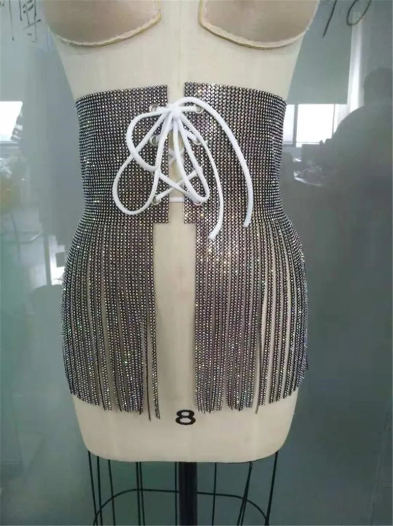 Сексуальная юбка с бисером и высокой талией, с кисточками, весна, Женская шикарная юбка из кристаллов, женские блестящие вечерние Облегающие юбки, вечерние юбки LT732S50