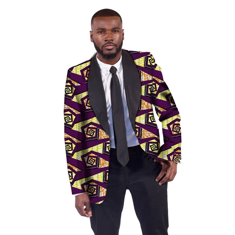 Модный Африканский костюм с принтом, пиджак мужские спортивные пиджаки Африканский праздничный Мужской Блейзер однобортный костюм африканская одежда на заказ - Цвет: 2