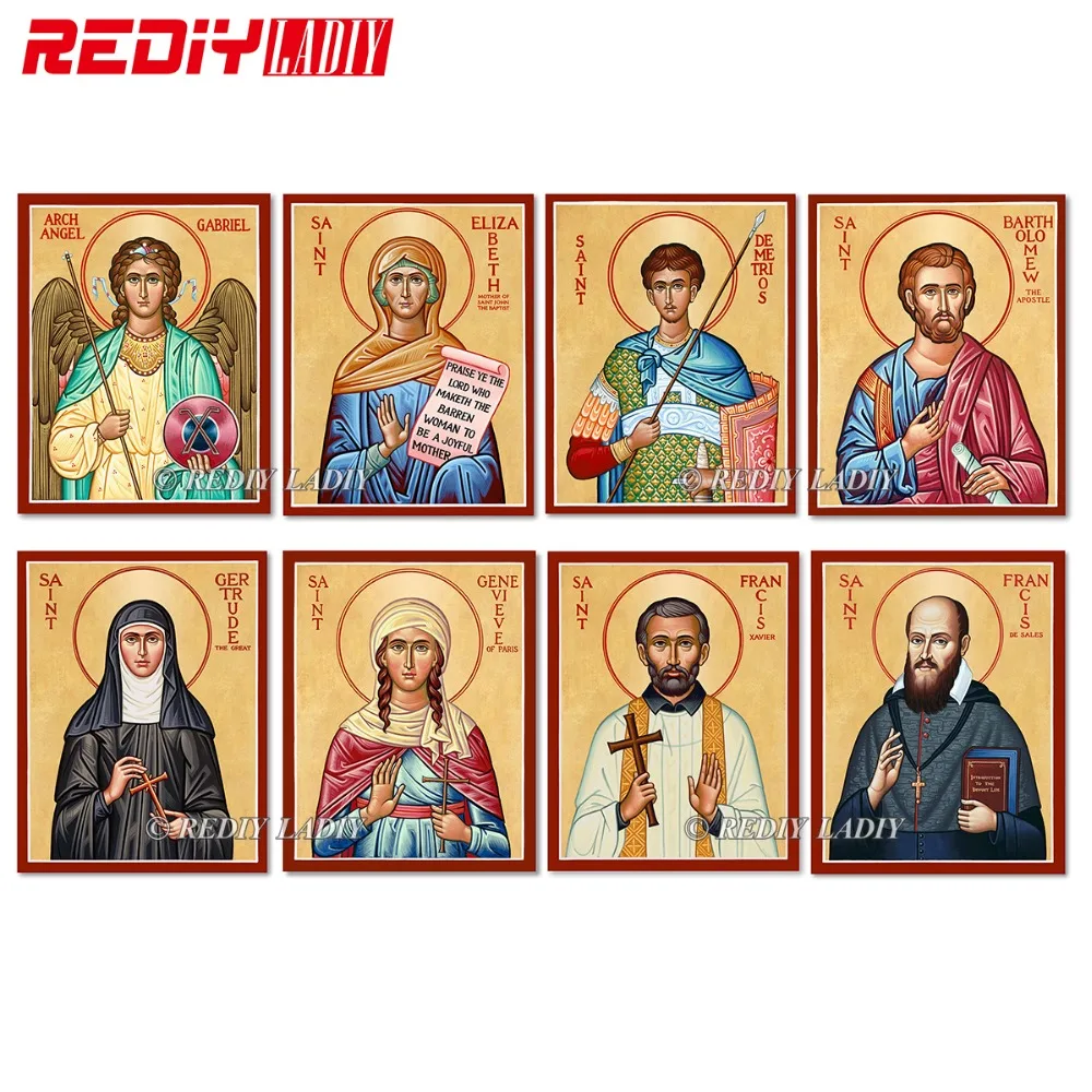 

REDIY LADIY 5D Full Square Cross Stitch Kits Patchwork Diamond Embroidery Religion Icon Saint Pictures Of Rhinestones Home Decor