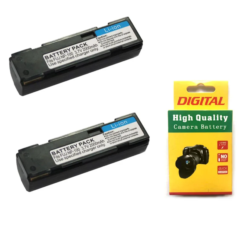 

Lot 2PCS 3.7V 2000mAh NP-100 NP100 Camera Battery For Fujifilm Fuji FinePix MX-600 MX-600X MX-600Z MX-700 DS260