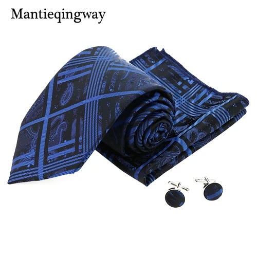 Mantieqingway мужской галстук набор полиэфирный галстук носовые платки запонки для свадебных костюмов карманное квадратное полотенце для сундуков Запонки Набор - Цвет: 105