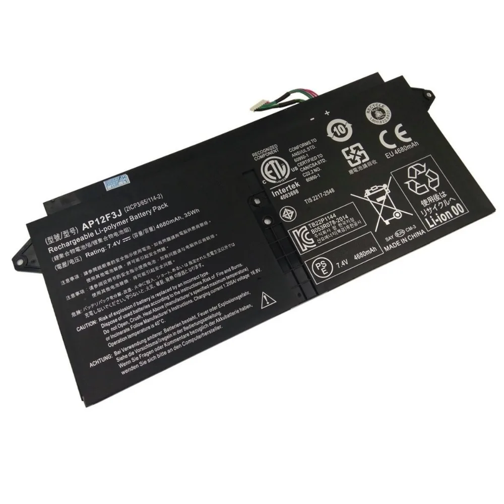 7XINbox 7,4 V 35wh AP12F3J Аккумулятор для ноутбука ACER Aspire 13,3 дюймов S7 S7-391 сенсорный ультрабук 2ICP3/65/114-2