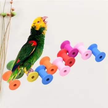 

10pcs/set Multipurpose DIY Bird Toy Accessories Wooden Spools / Bobbin Beads