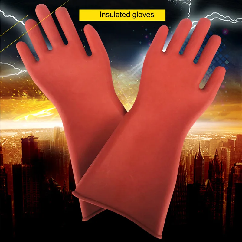 Insulation Gloves 12KV/20KV/25KV/35 KV Anti-electric Labor Safety Leakage prevention Rubber Gloves Electrician Insulating Glove