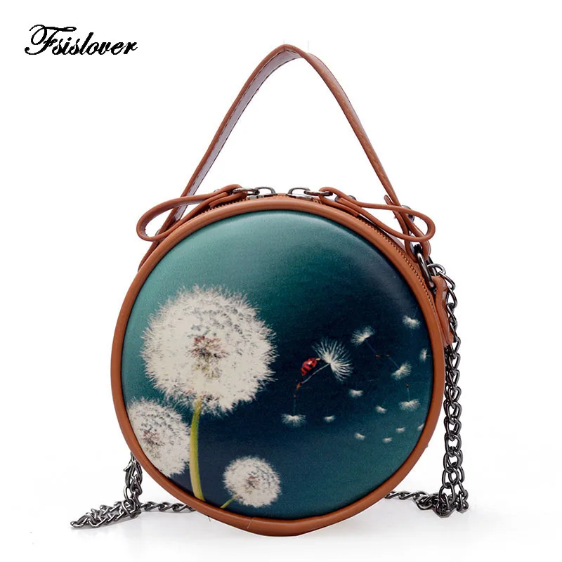 

FSISLOVER 2019 Crossbody Handbag Shoulder Bags Women Bag Simple Fashion New Autumn Mini Round Canvas Zipper National Wind Soft