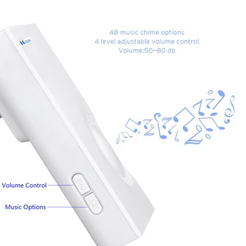 

Portable Wireless Doorbell Chime Kit Operating at Over 328 Feet Range 48 Selectable Melodies, No Batteries Required for Receiver