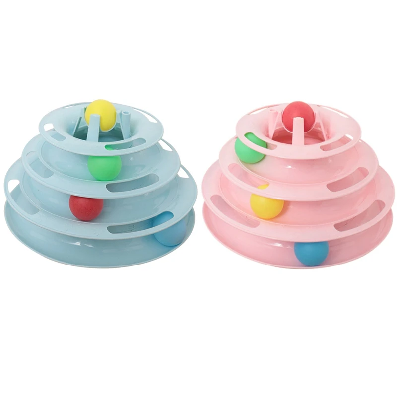 Three Levels LED Pet Cat Toy Tower Tracks Disc Cat Intelligence Amusement triple Pay Disc Cat Toys Ball Training Amusement Plate