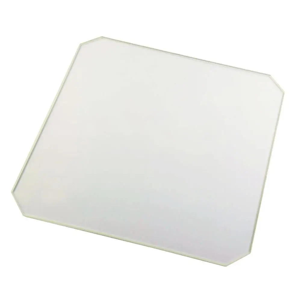 220mm x 220mm x 3mm Chamfer Borosilicate Glass Build Plate With Corners Cut 
