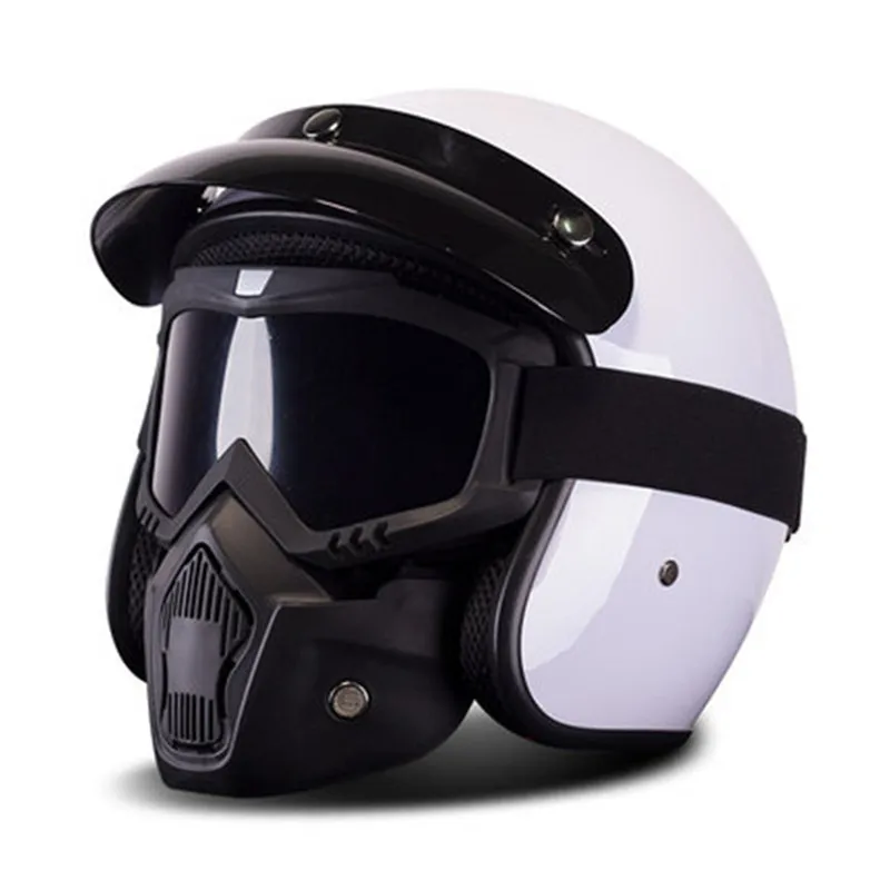 Мотоциклетный шлем Ретро Винтаж синтетический Casco Moto Cruiser Chopper скутер Кафе Racer 3/4 открытый шлем DOT Casco Moto