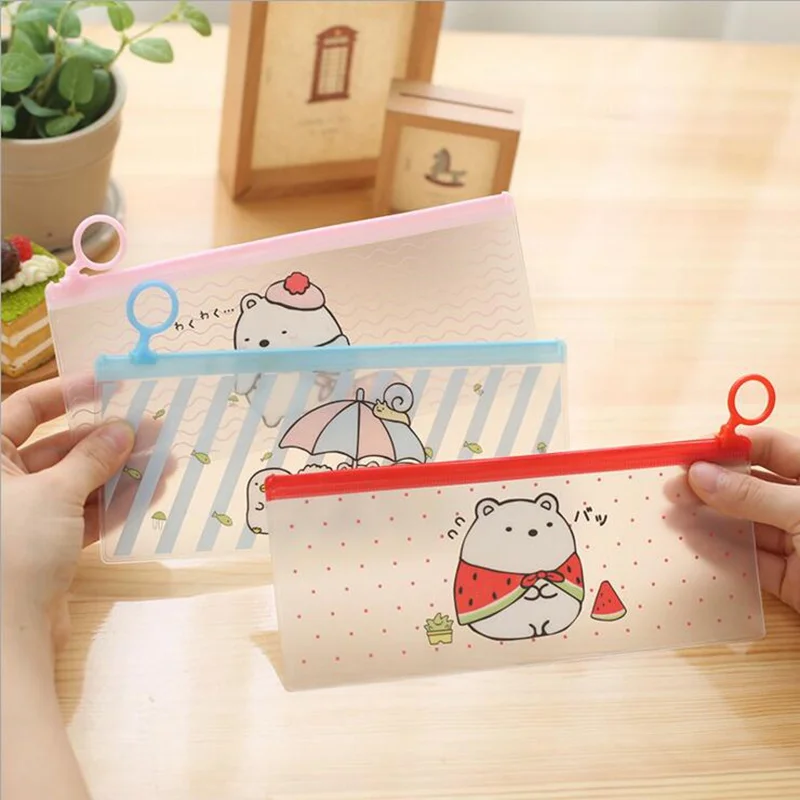 

Cute Animal Bear Cosmetic Bag Women PVC Travel Makeup Bag Female Casual Storage Beauty Make Up Case Toiletry Kit Necessarie