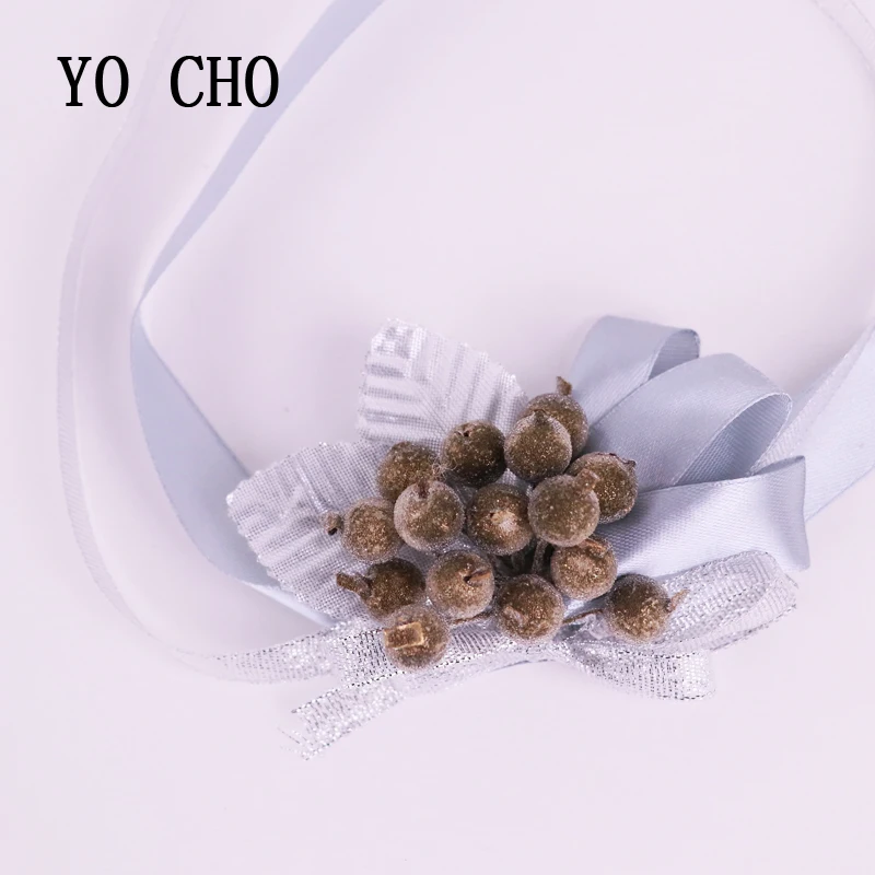 YO CHO Creative Fashion High-end Handmade Wedding Bride Bridesmaid Hand Wrist Flowers Purple Daisy Wedding Dancing Party Decor