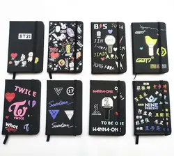 Nieuwe Поп БТС Bangtan Jongens BT21 GOT7 TWEEMAAL Тетрадь PU Pocketbook блокноты Schoolbenodigdheden