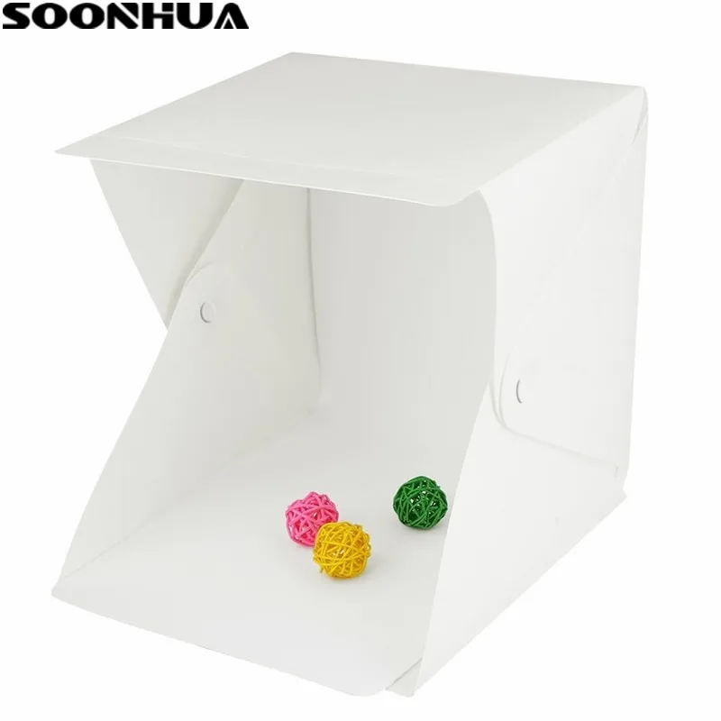 SOONHUA Portable Folding Lightbox Photography Studio Softbox LED Light Soft Box Tent Kit for font b