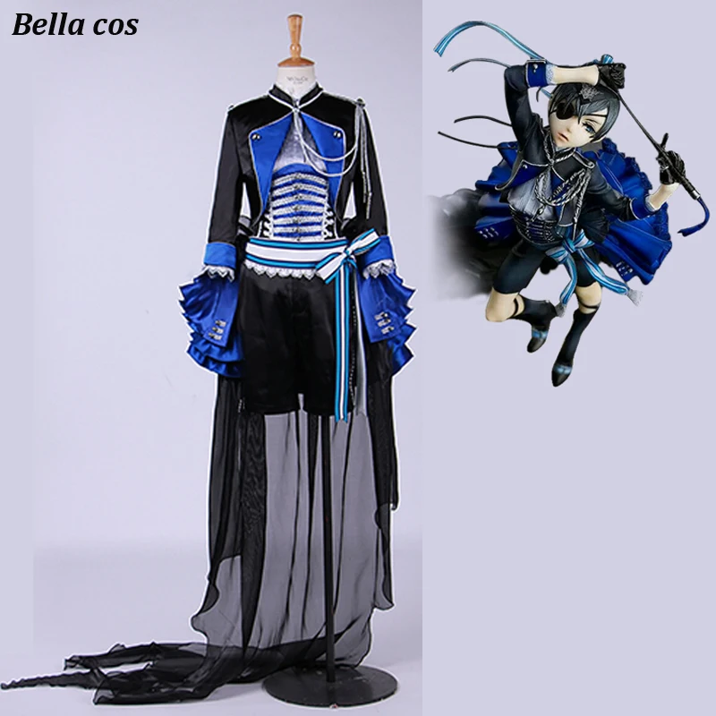 

Aniplex cosplay Black Butler Kuroshitsuji Ciel Phantomhive cosplay costume Blue uniform Carnival Anime Masquerade party outfits
