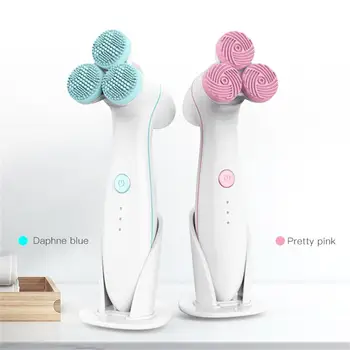 

High Frequency Silicone Facial Cleansing Brush Blackhead Removal Acne Pore Cleanser Machine Peeling Face Washing Brush Device FD