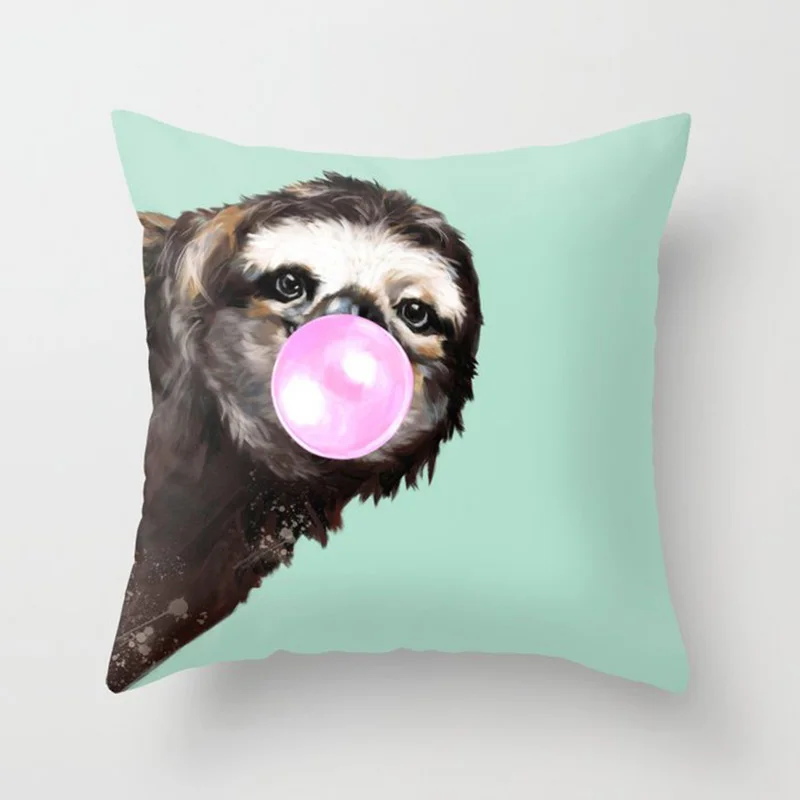18'' Elife Polyester Cartoon aniaml bubble gum Cat Bulldog Cushion Cover Elephant throw Sofa Car waist Pillow CaseHome Decor 18'' Elife Polyester Cartoon aniaml bubble gum Cat Bulldog Cushion Cover Elephant throw Sofa Car waist Pillow CaseHome Decor