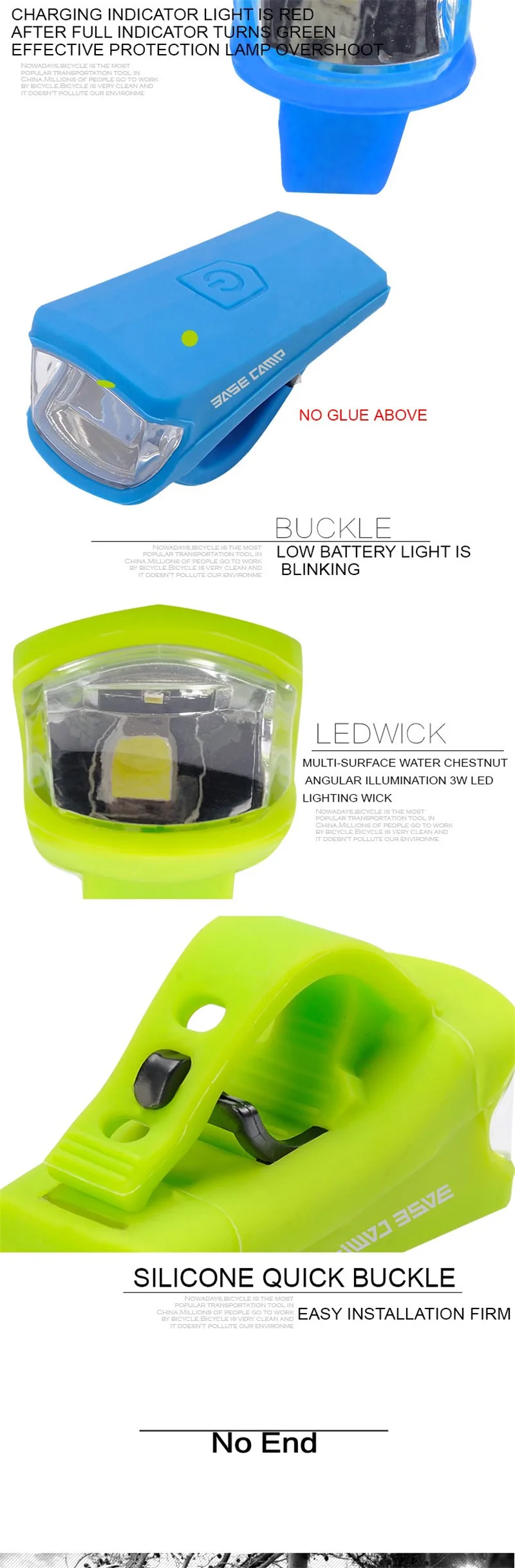 Perfect Basecamp 3W LED USB Charging MTB Bike Light Silica gel Waterproof Bicycle Front Light Bike Lamp 4 Color Bicycle Accessories 6 Perfect Basecamp 3W LED USB Charging MTB Bike Light Silica gel Waterproof Bicycle Front Light Bike Lamp 4 Color Bicycle Accessories 6