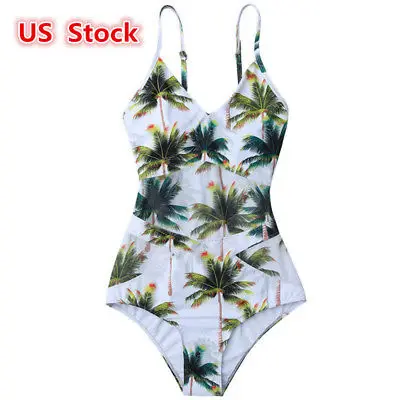 

2017 NEW Womens Hawaii Beach style Push-up One-Piece Suits Padded Bandage Swimsuit Swimwear Beachwear