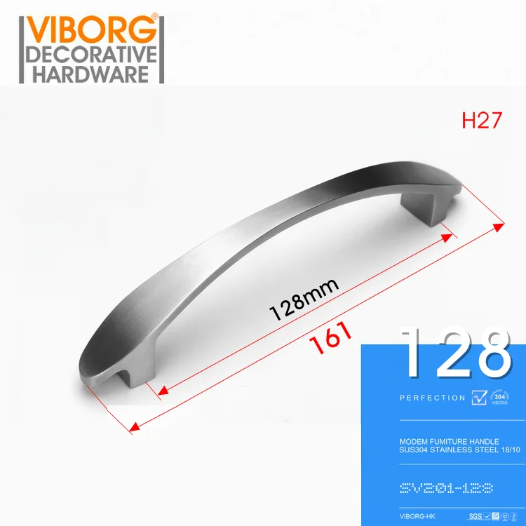 

VIBORG Deluxe 128mm 304 Stainless Steel Casting Modern Kitchen Cabinet Cupboard Door Handle Drawer Pulls Handles Knobs,SV201