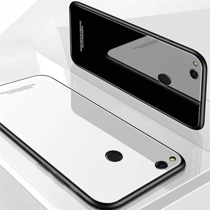 

Cases For Huawei Honor 8 Lite/P8 Lite 2017 Glass Case Luxury TPU frame+Glass back Cover Accessory On P9 Lite 2017 Funda Coque