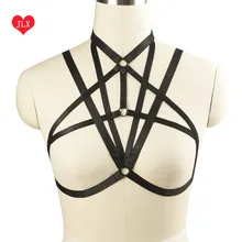 Женский сексуальный кроп бандаж жгут Бондаж Клетка Бралетт черная обвязка для тела чулки экстравагантные Подвязки Пояс БДСМ Ведьмак экзотический лифчик