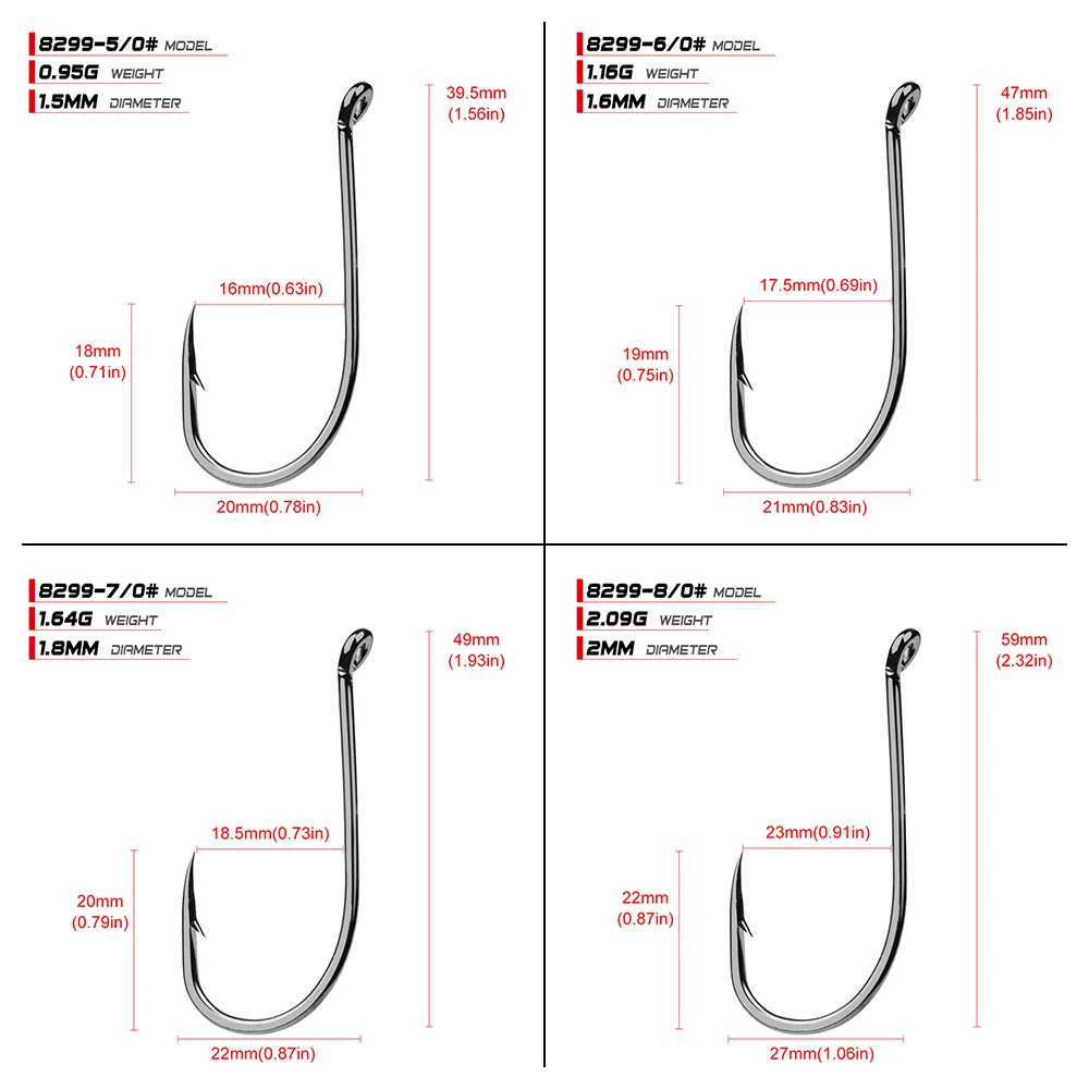 100 шт. Proberos брендовый рыболовный крючок 8299 серия Осьминог HC-72A высокоуглеродистой стали рыболовный крючок морской окунь 8299 1/0-10/0# крючок