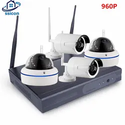 SSICON 4CH 1.3MP домашней безопасности Wi-Fi Беспроводной IP Камера Системы 960 P комплект видеонаблюдения Открытый Wi-Fi Камера видео NVR наблюдения