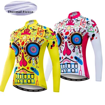 

2018 Women's Bike jerseys Winter Thermal Fleece Cycling long sleeve jersey MTB Top Maillot Pro Team racing Road Mountain Blouse