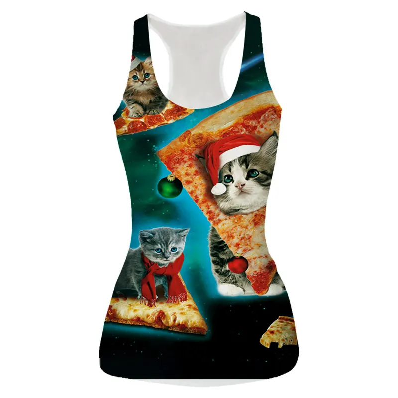 

Summer Mens Clothing Sportswear Gym Tank Tops Men Women 3D Cat Print Vest Compression Bodybuilding Tanktop