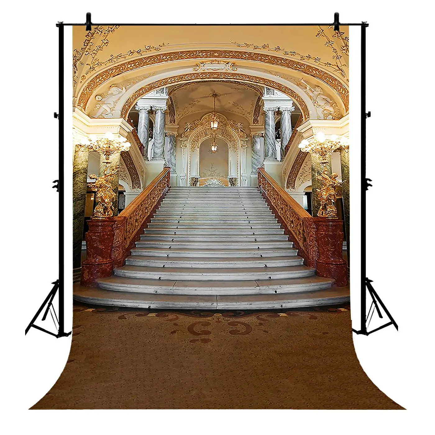 

5x7ft Royal Glitter Gold Stage Polyester Photo Background Portrait Backdrop